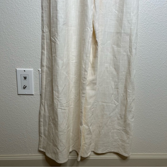 NWT Staud wide leg linen blend jumpsuit cream 2 - Picture 7 of 16